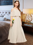 Abril A-Line Scoop Neck Floor-Length Chiffon Junior Bridesmaid Dress BF2P0013503