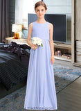 Reagan A-Line Scoop Neck Floor-Length Chiffon Junior Bridesmaid Dress BF2P0013558