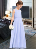 Reagan A-Line Scoop Neck Floor-Length Chiffon Junior Bridesmaid Dress BF2P0013558