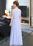 Reagan A-Line Scoop Neck Floor-Length Chiffon Junior Bridesmaid Dress BF2P0013558