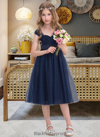 Lea Empire Sweetheart Knee-Length Tulle Junior Bridesmaid Dress With Ruffle BF2P0013590