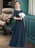 Milagros A-LineScoopNeckFloor-LengthChiffonJuniorBridesmaidDress#148411 BF2P0013631