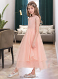 Melanie A-Line Scoop Neck Ankle-Length Organza Junior Bridesmaid Dress With Beading Sequins BF2P0013633