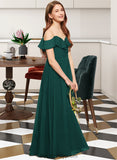 Bria A-Line Off-the-Shoulder Floor-Length Chiffon Junior Bridesmaid Dress With Cascading Ruffles BF2P0013635