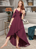 Kendal A-Line Off-the-Shoulder Asymmetrical Chiffon Junior Bridesmaid Dress With Cascading Ruffles BF2P0013636