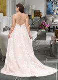 Shannon Ball-Gown/Princess V-neck Court Train Tulle Lace Wedding Dress With Beading Pockets BF2P0013679