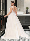 Katelynn Ball-Gown/Princess V-neck Court Train Tulle Wedding Dress BF2P0013682