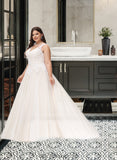 Katelynn Ball-Gown/Princess V-neck Court Train Tulle Wedding Dress BF2P0013682