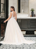 Katelynn Ball-Gown/Princess V-neck Court Train Tulle Wedding Dress BF2P0013682