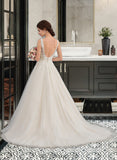 Katelynn Ball-Gown/Princess V-neck Court Train Tulle Wedding Dress BF2P0013682