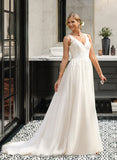 Katelynn Ball-Gown/Princess V-neck Court Train Tulle Wedding Dress BF2P0013682