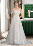 Elianna Ball-Gown/Princess Sweetheart Sweep Train Tulle Wedding Dress BF2P0013685