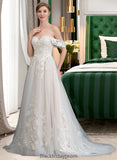 Elianna Ball-Gown/Princess Sweetheart Sweep Train Tulle Wedding Dress BF2P0013685