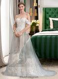 Elianna Ball-Gown/Princess Sweetheart Sweep Train Tulle Wedding Dress BF2P0013685