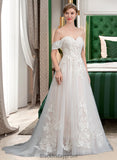 Elianna Ball-Gown/Princess Sweetheart Sweep Train Tulle Wedding Dress BF2P0013685