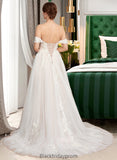 Elianna Ball-Gown/Princess Sweetheart Sweep Train Tulle Wedding Dress BF2P0013685