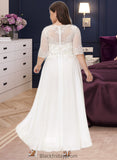 Briley A-Line Scoop Neck Asymmetrical Chiffon Wedding Dress With Beading Sequins BF2P0013686