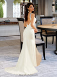 Dayami Trumpet/Mermaid V-neck Court Train Wedding Dress BF2P0013714