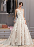 Camila Ball-Gown/Princess Illusion Court Train Tulle Wedding Dress With Beading Sequins BF2P0013724