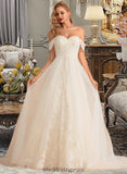 Annabella Ball-Gown/Princess Chapel Train Tulle Lace Wedding Dress With Sequins BF2P0013726