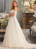 Annabella Ball-Gown/Princess Chapel Train Tulle Lace Wedding Dress With Sequins BF2P0013726