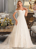 Annabella Ball-Gown/Princess Chapel Train Tulle Lace Wedding Dress With Sequins BF2P0013726