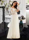 Abbigail A-Line Off-the-Shoulder Sweep Train Wedding Dress With Lace BF2P0013734