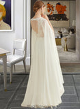 Caylee A-Line V-neck Floor-Length Chiffon Lace Wedding Dress With Sequins BF2P0013736