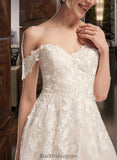 Kaelyn Ball-Gown/Princess Off-the-Shoulder Chapel Train Wedding Dress BF2P0013742