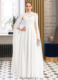 Julissa A-Line High Neck Floor-Length Chiffon Wedding Dress BF2P0013748