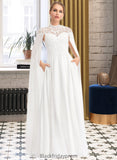 Julissa A-Line High Neck Floor-Length Chiffon Wedding Dress BF2P0013748