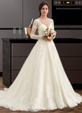 Daniella Ball-Gown/Princess Illusion Court Train Tulle Lace Wedding Dress BF2P0013750