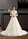 Daniella Ball-Gown/Princess Illusion Court Train Tulle Lace Wedding Dress BF2P0013750