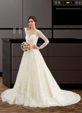 Daniella Ball-Gown/Princess Illusion Court Train Tulle Lace Wedding Dress BF2P0013750