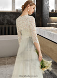 Skyler A-Line Scoop Neck Sweep Train Tulle Lace Wedding Dress BF2P0013753