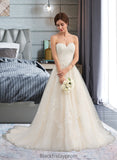 Kira Ball-Gown/Princess Sweetheart Court Train Tulle Wedding Dress With Ruffle Beading BF2P0013766