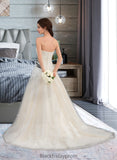 Kira Ball-Gown/Princess Sweetheart Court Train Tulle Wedding Dress With Ruffle Beading BF2P0013766