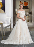 Julie Ball-Gown/Princess Court Train Tulle Wedding Dress With Beading Sequins BF2P0013770