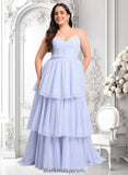 Sam Ball-Gown/Princess Sweetheart Sweep Train Tulle Prom Dresses With Bow BF2P0025843