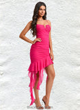 Isabell Bodycon V-Neck Asymmetrical Chiffon Homecoming Dress With Cascading Ruffles BF2P0025712