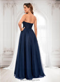 Laylah Ball-Gown/Princess Sweetheart Sweep Train Tulle Prom Dresses With Beading Sequins BF2P0025848