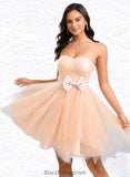 Lisa Ball-Gown/Princess Sweetheart Short Tulle Homecoming Dress With Bow BF2P0025719