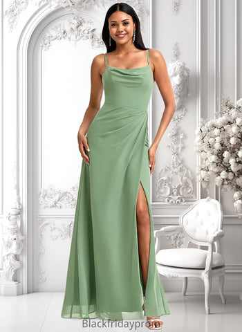 Kendra A-line Cowl Floor-Length Chiffon Bridesmaid Dress BF2P0025741