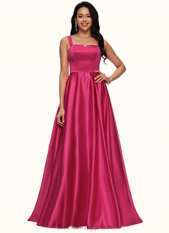 Brittany Ball-Gown/Princess V-Neck Sweep Train Satin Prom Dresses BF2P0022215