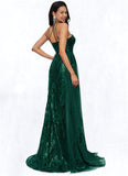 Cornelia Trumpet/Mermaid One Shoulder Sweep Train Sequin Prom Dresses With Sequins BF2P0022226