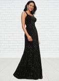 Leia Sheath/Column Scoop Floor-Length Sequin Prom Dresses BF2P0022228