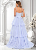 Sam Ball-Gown/Princess Sweetheart Sweep Train Tulle Prom Dresses With Bow BF2P0025843