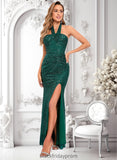 Rachael Sheath/Column Halter Floor-Length Sequin Prom Dresses BF2P0025858