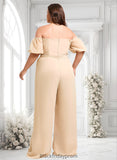 Joan Jumpsuit/Pantsuit Off the Shoulder Square Floor-Length Chiffon Bridesmaid Dress BF2P0025791