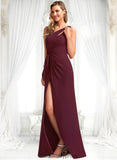 Lizeth A-line One Shoulder Floor-Length Chiffon Bridesmaid Dress BF2P0025756